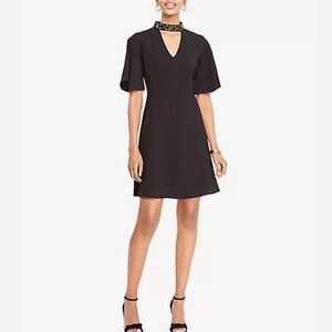 Ann Taylor Black Keyhole A-Line Dress